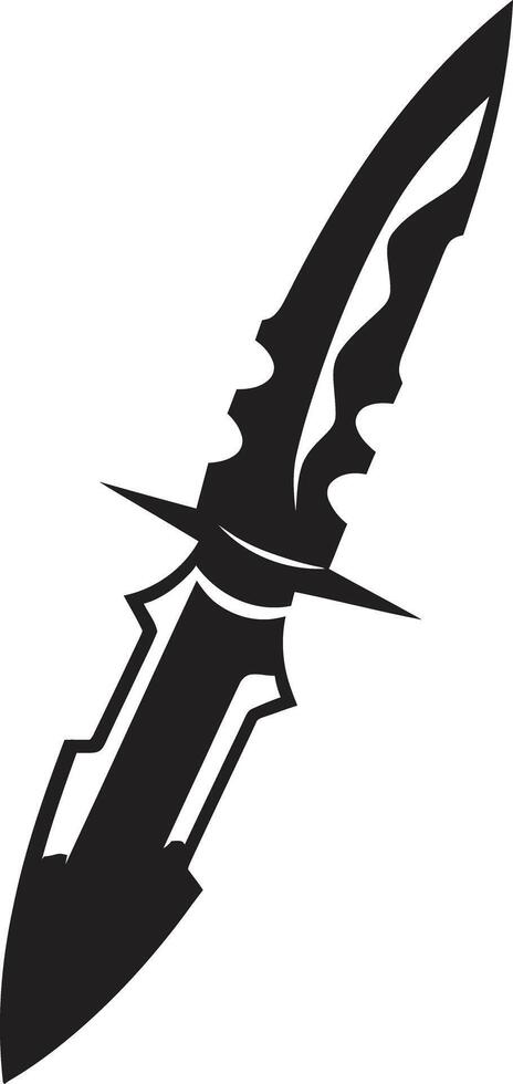 Mystic Maneuver Intriguing Black Knife Graphic Ebony Executioner Refined Blade Element vector
