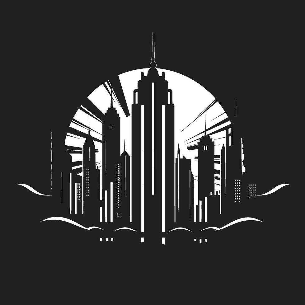 Chic Urban Impressions Modern Cityscape Noir Night Vision Stylish Abstract Element vector