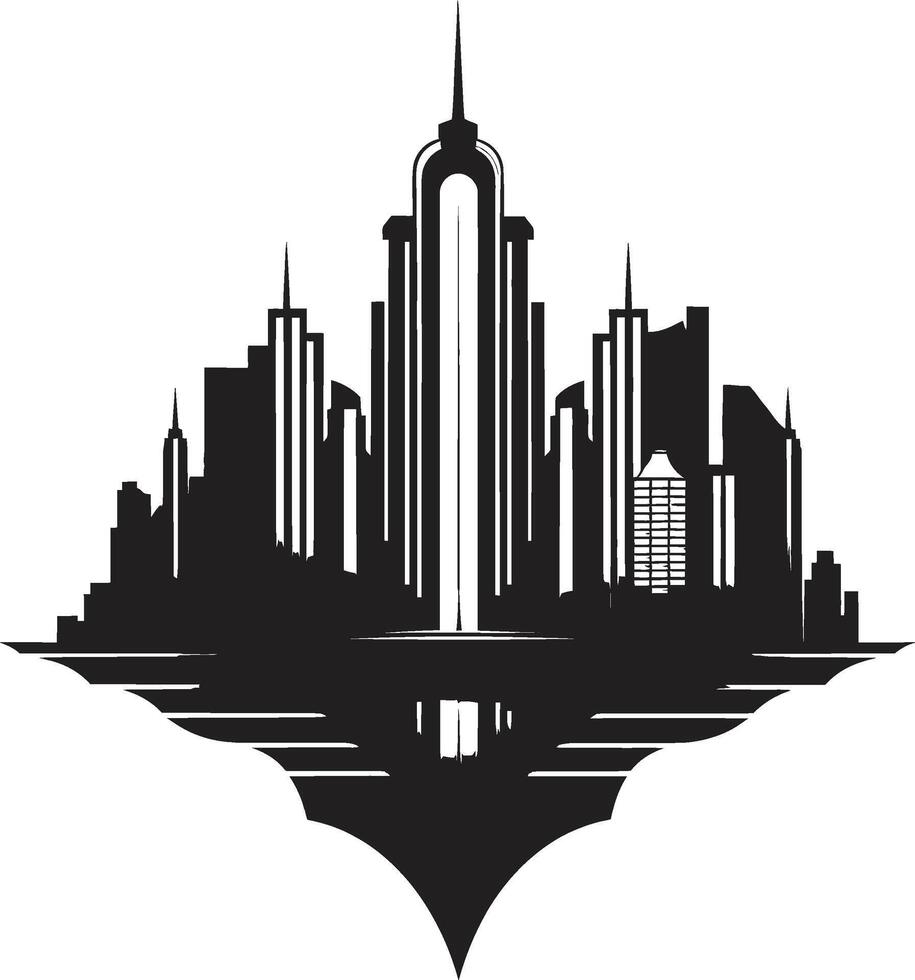 Mystic Metropolitan Magic Intriguing Ebony Elevation Refined Cityscape Element vector