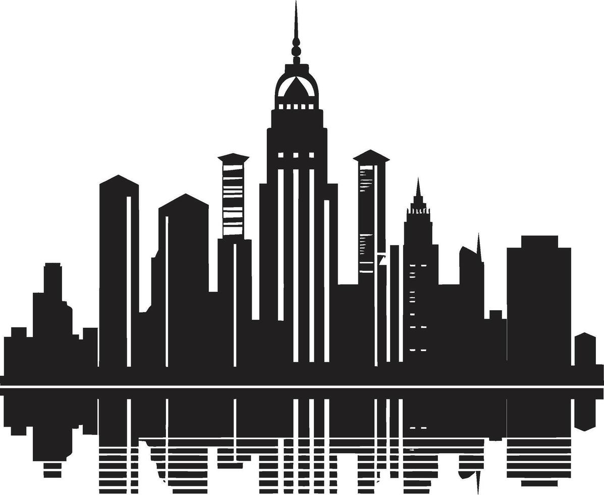 Mystic Urban Atmosphere Intriguing Graphic Ebony Elegance Refined Black Cityscape Graphic vector