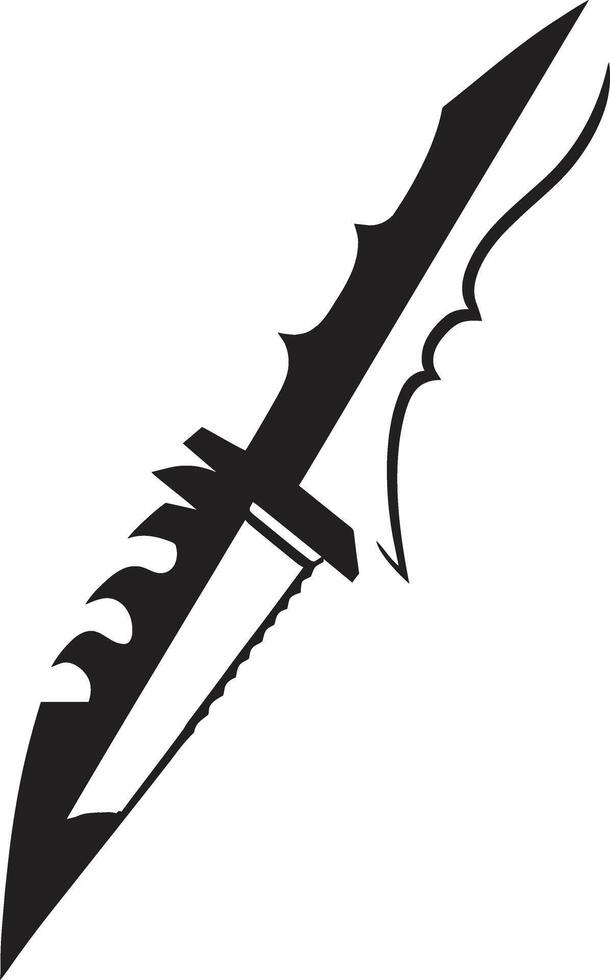 Noir Nightwatch Stylish Abstract Black Knife Graphic Midnight Maverick Elegant Combat Knife Symbol vector