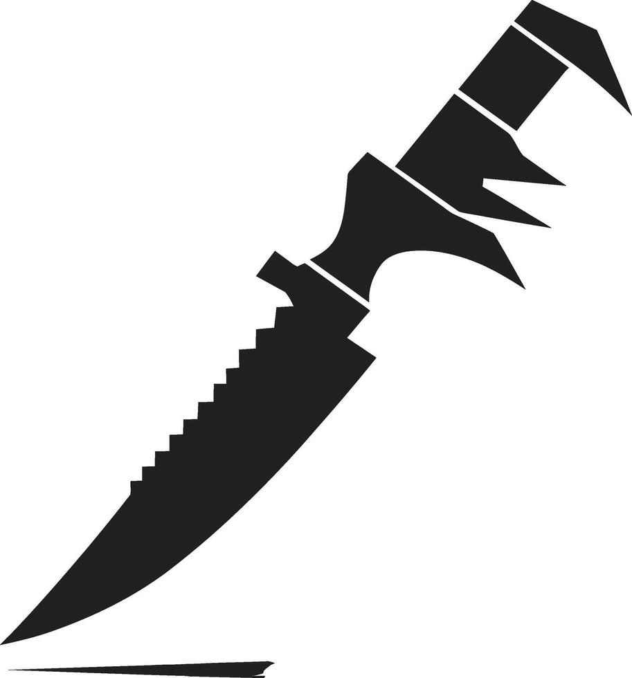 Silent Slayer Chic Black Knife Element Gothic Guardian Sophisticated Combat Knife Graphic vector
