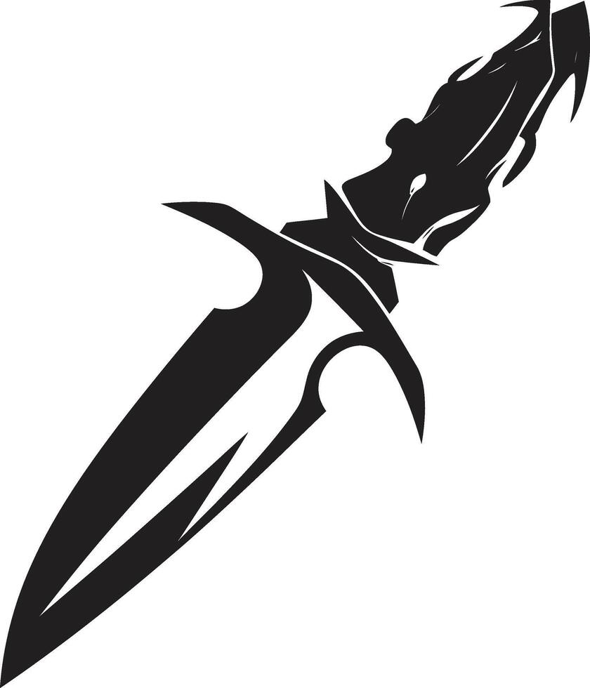 Chic Covert Cutlass Modern Knife Graphic Noir Nightguard Stylish Abstract Black Knife Graphic vector