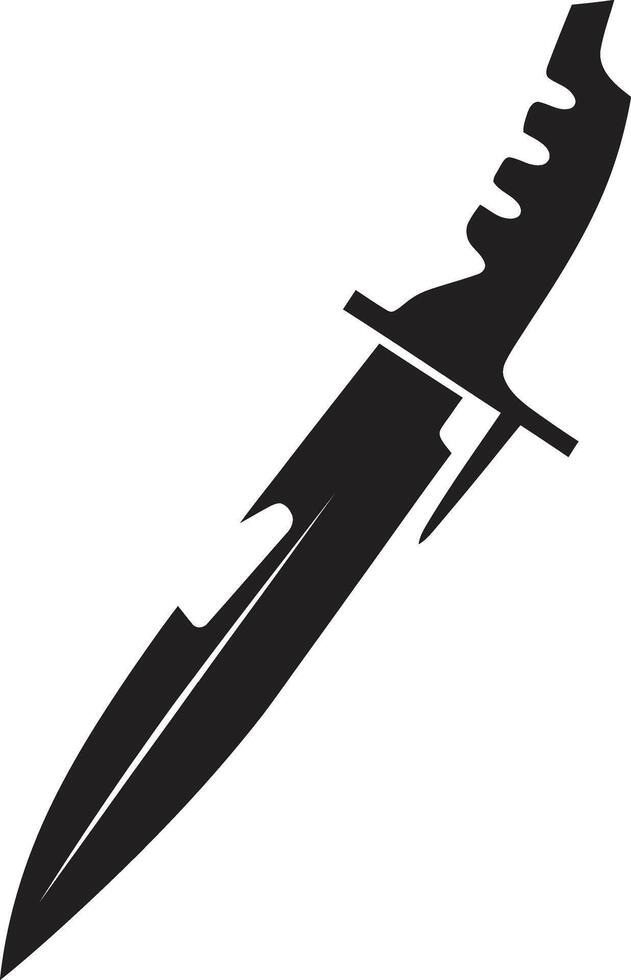 Gothic Gladiator Sophisticated Black Knife Symbol Silent Saboteur Minimalistic Combat Knife Illustration vector