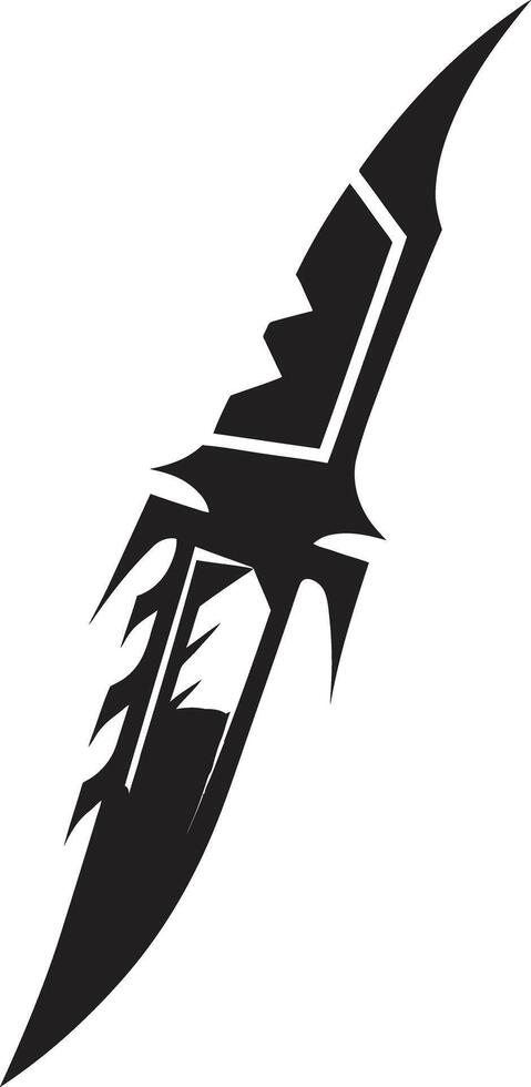 Gothic Guardian Sophisticated Combat Knife Symbol Silent Stalker Minimalistic Black Knife Illustration vector