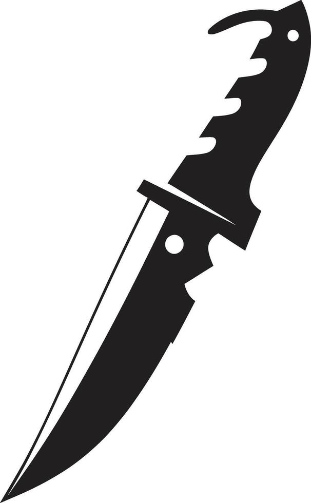 Mystic Militant Intriguing Blade Symbol Ebony Enforcer Refined Black Combat Knife Element vector