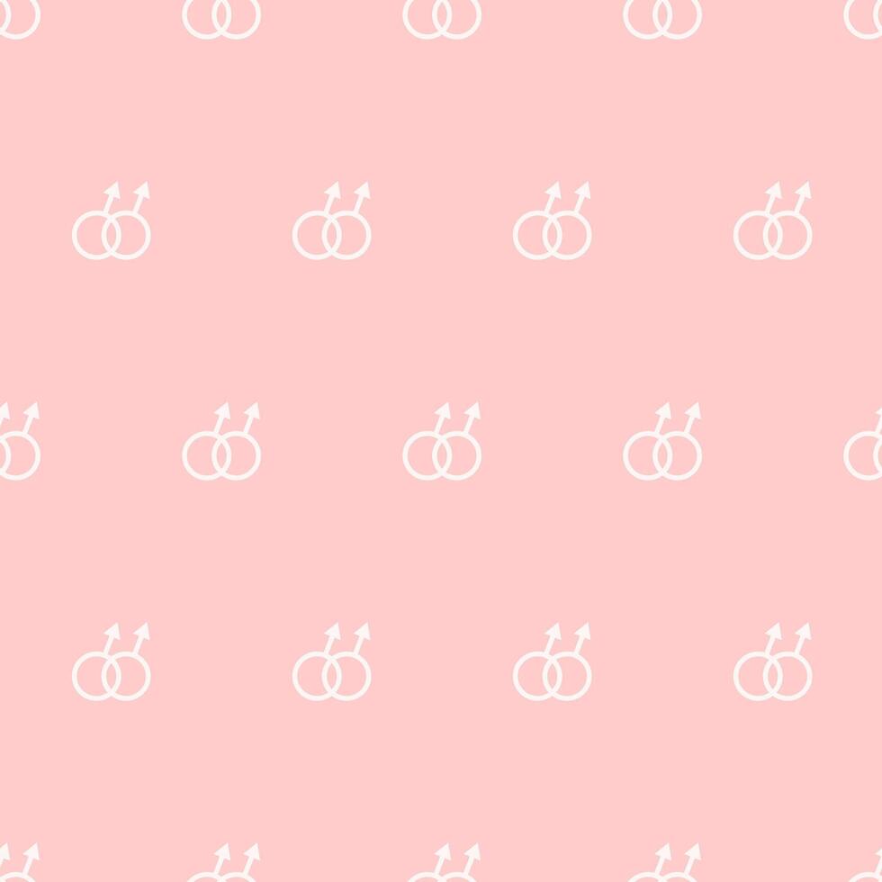 A simple seamless pattern with LGBTQ community symbols. Pink background. vector