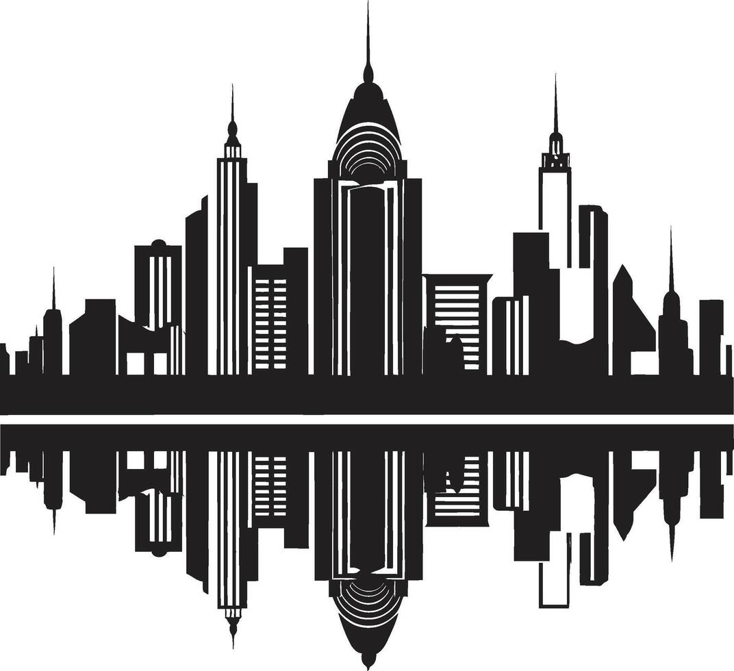 Ebony Elevation Refined Abstract Graphic Chic Urban Vibes Modern Black Graphic vector