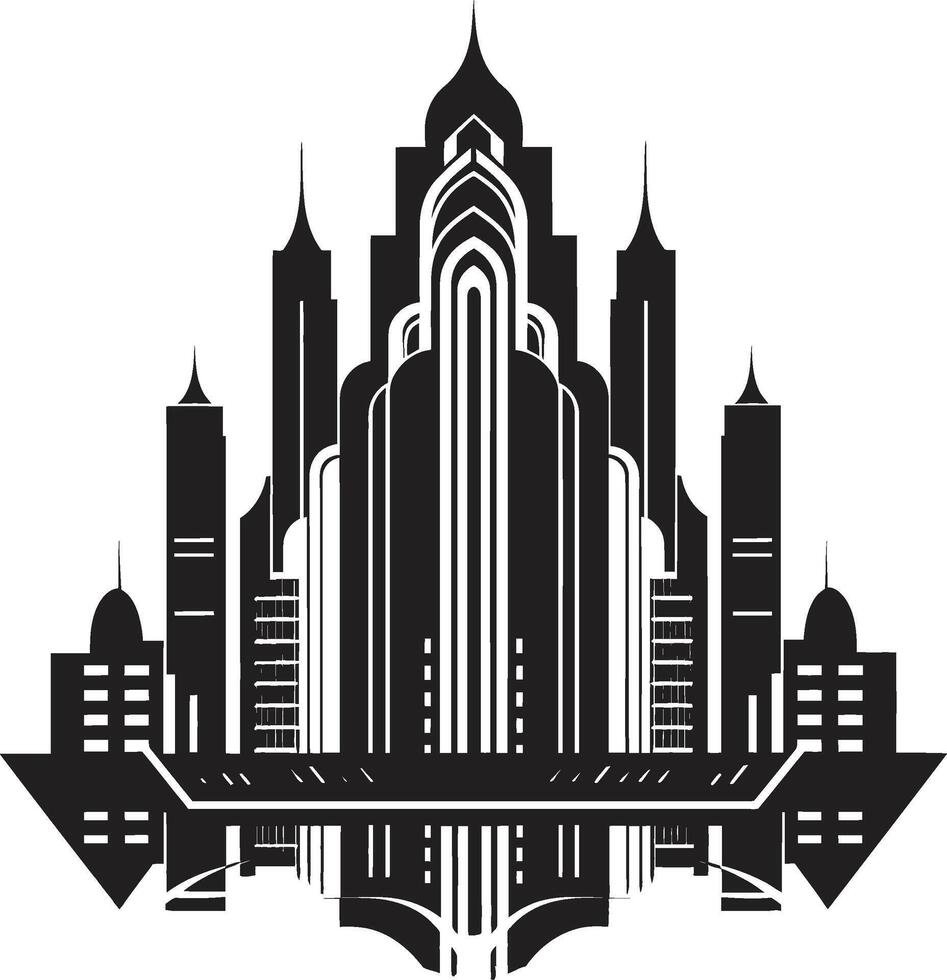 Ink Architectural Artistry Contemporary Graphic Gothic Grace Sophisticated Black vector