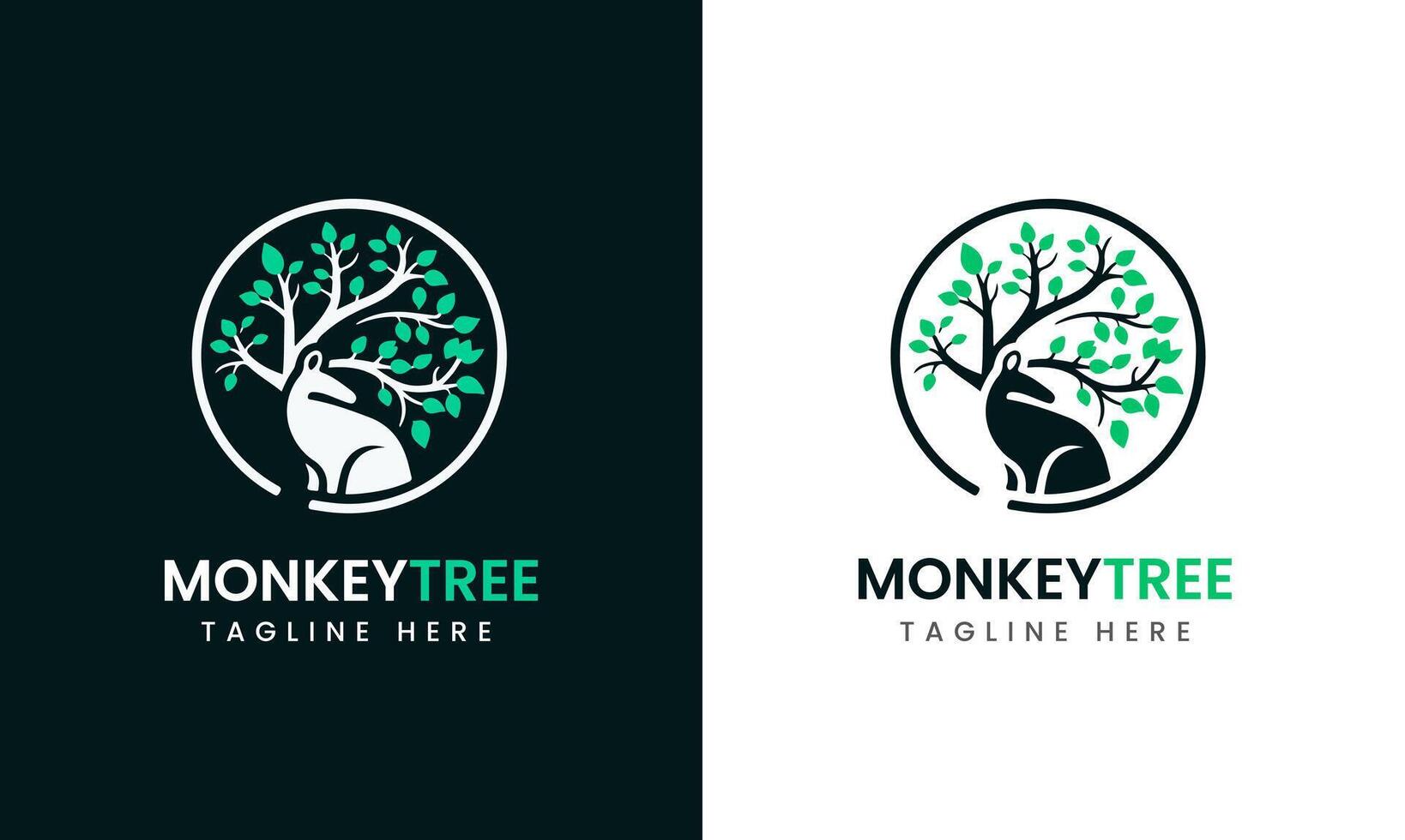 Monkey icon, monkey man minimalist logo sample idea vector