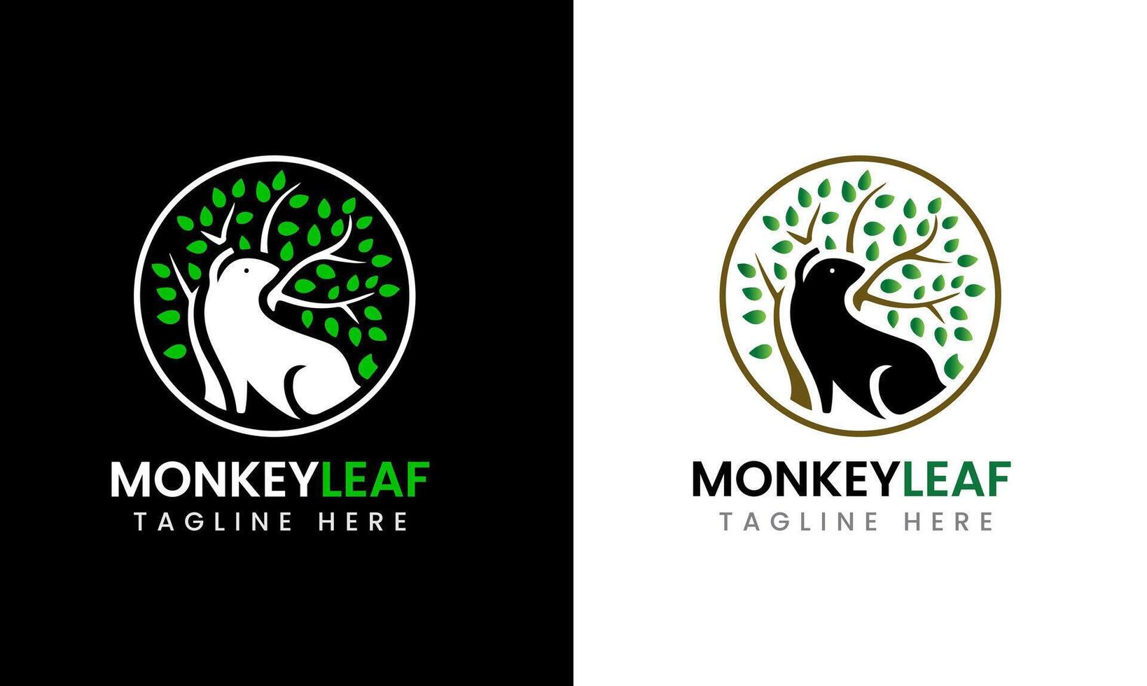 Monkey icon, monkey man minimalist logo sample idea vector
