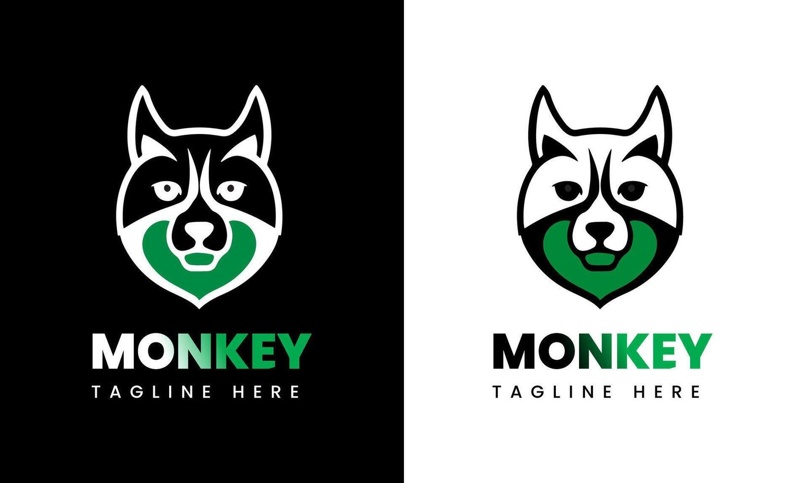 Monkey icon, monkey man minimalist logo sample idea vector