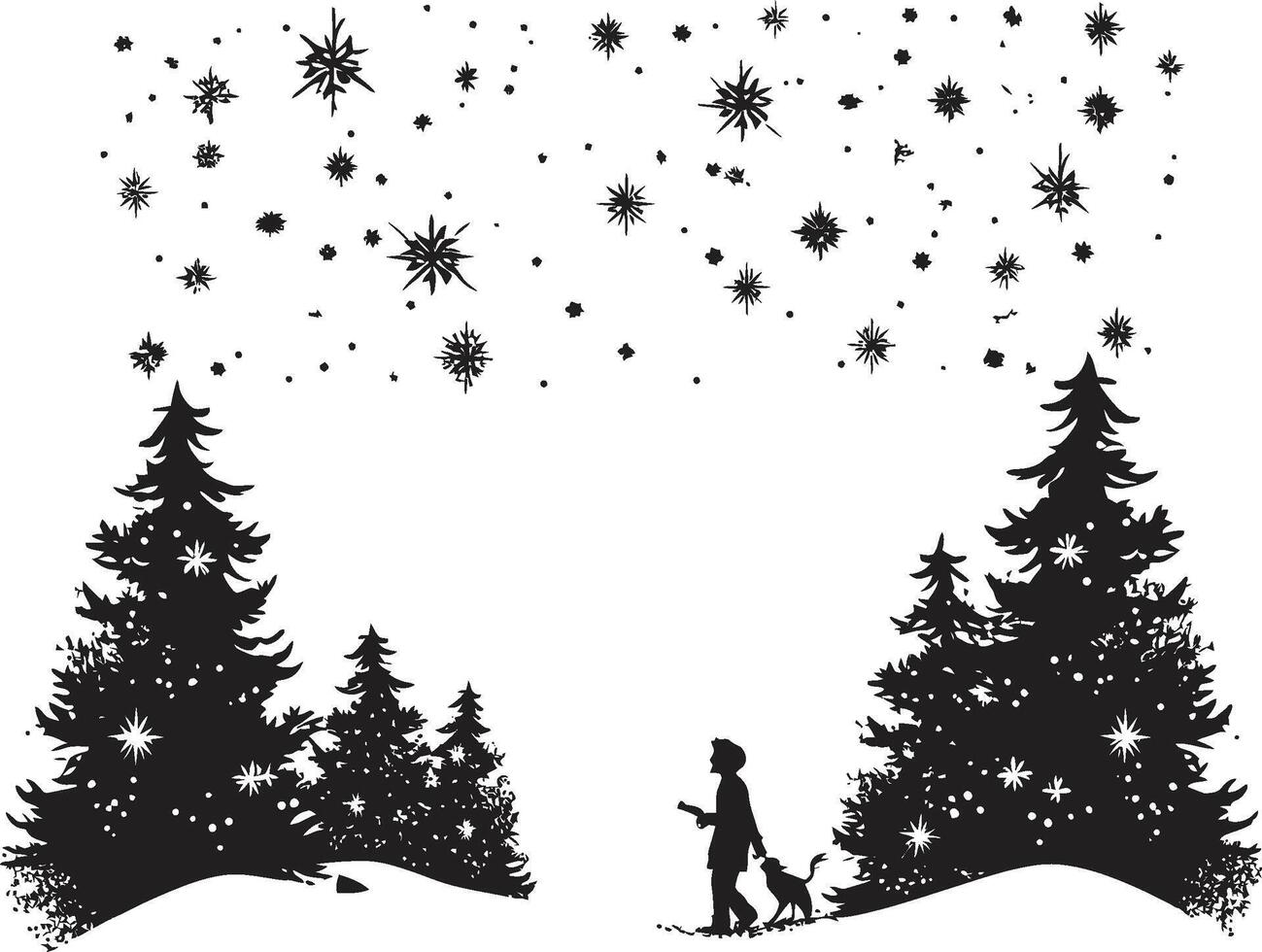 Noir North Pole Stylish Abstract Christmas Card Midnight Mirth Elegant Black Christmas Card Element vector