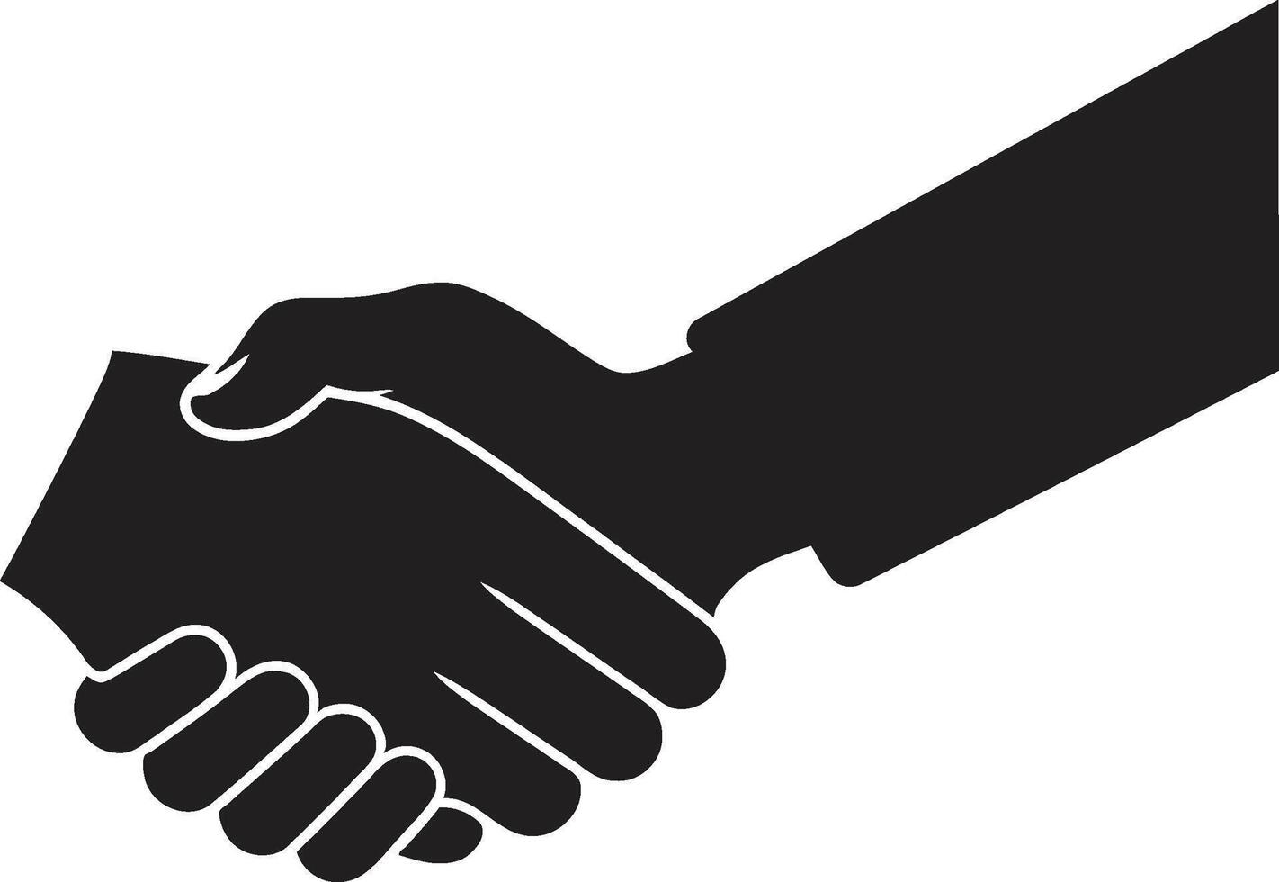 Monochrome Unity Black Handshake Graphic Design Inked Harmony Iconic Handshake Symbol in Black vector