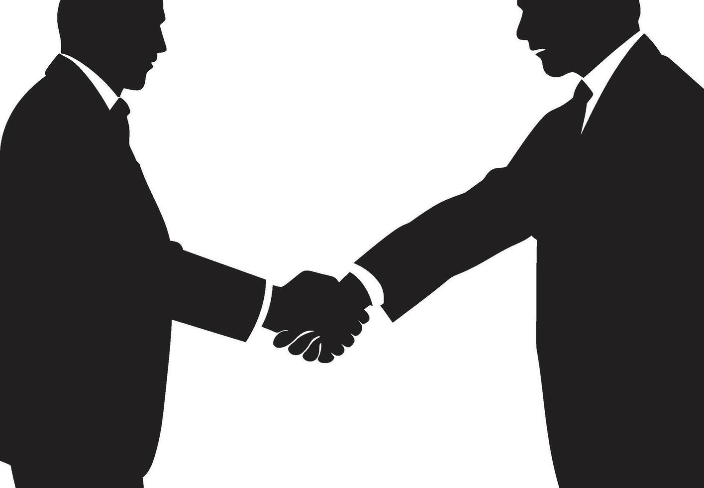 Monochrome Unity Handshake Icon Design Inked Accord Black Handshake Graphic Element vector