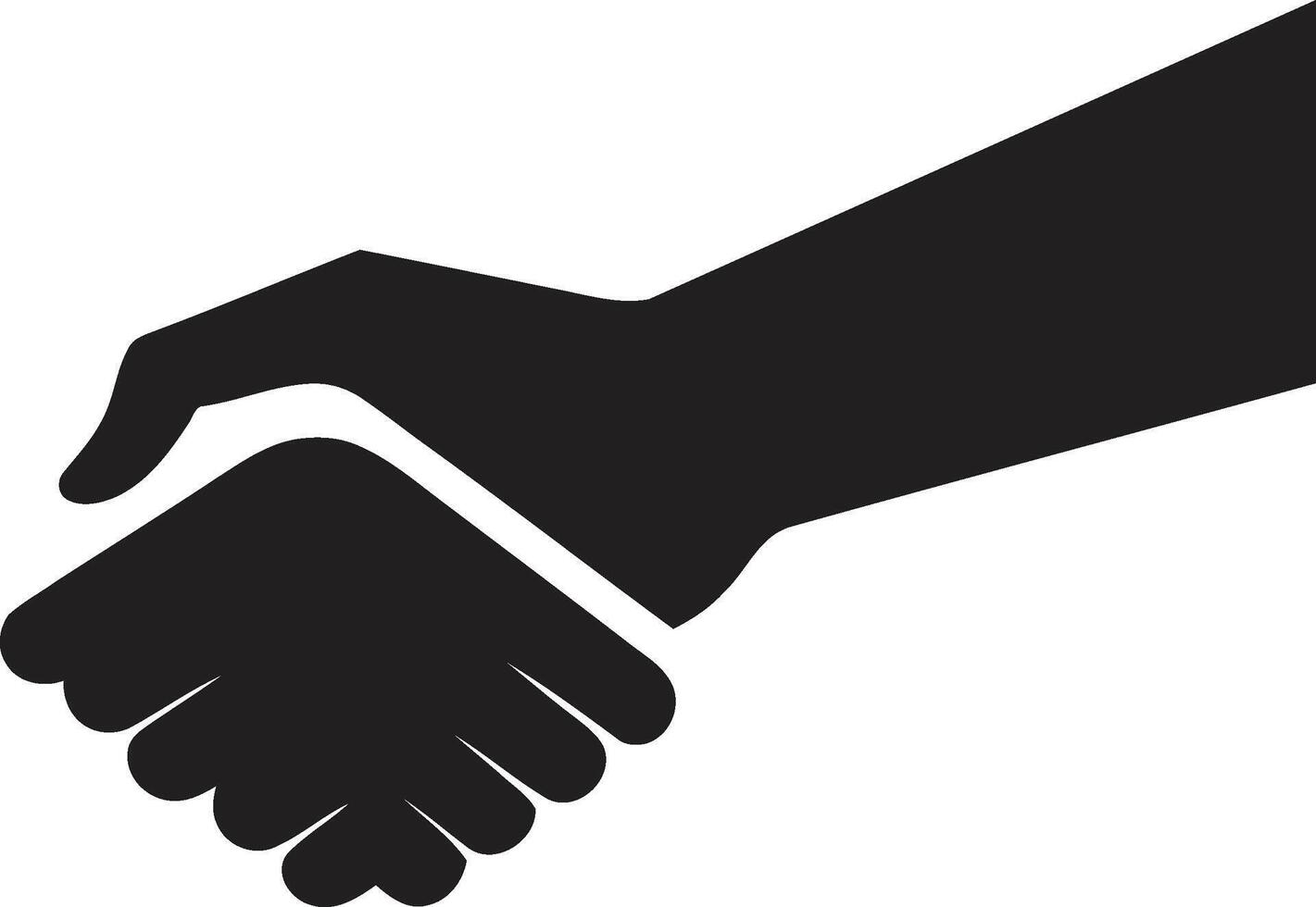 Concordance Symbol Black Handshake Icon Design Alliance Compact Handshake Graphic Element vector