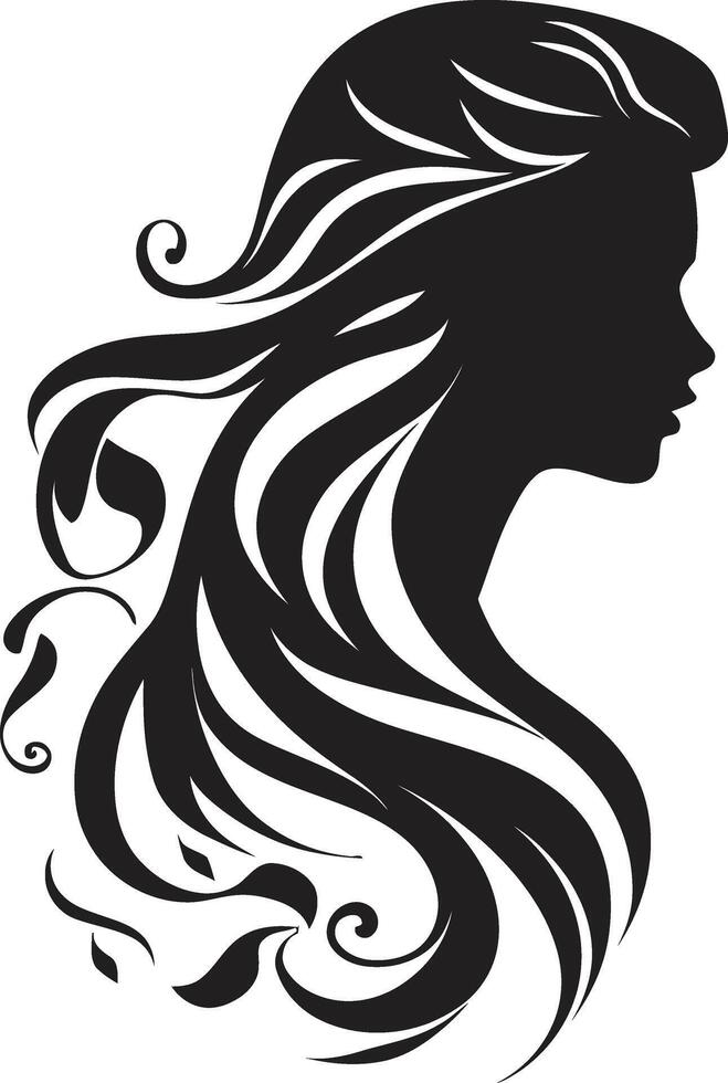 Enchanted Elegance Black Floral Face Element Blossom Noir Floral Face vector