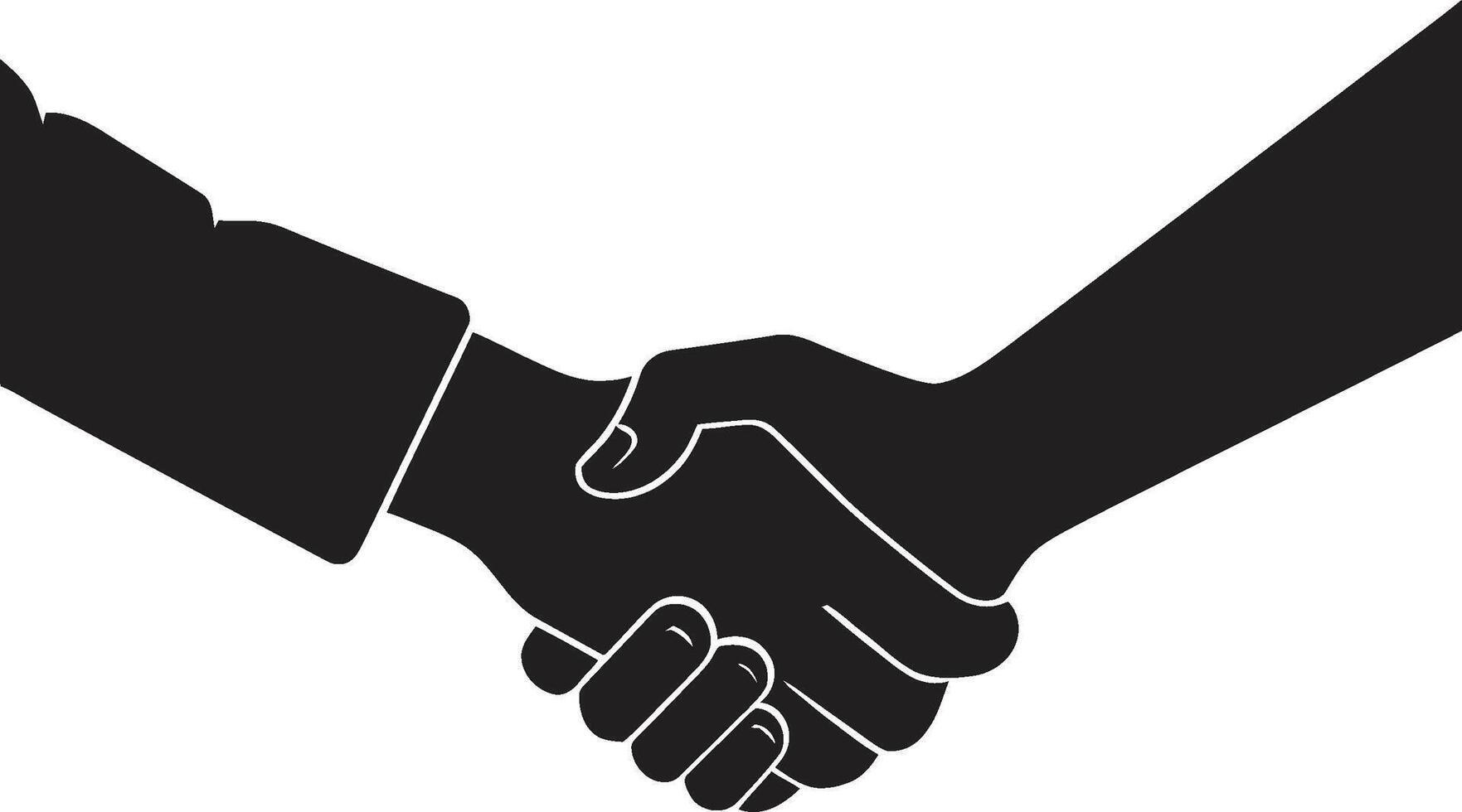 Bond of Alliance Handshake Graphic Element Alliance Pact Black Handshake Symbol vector