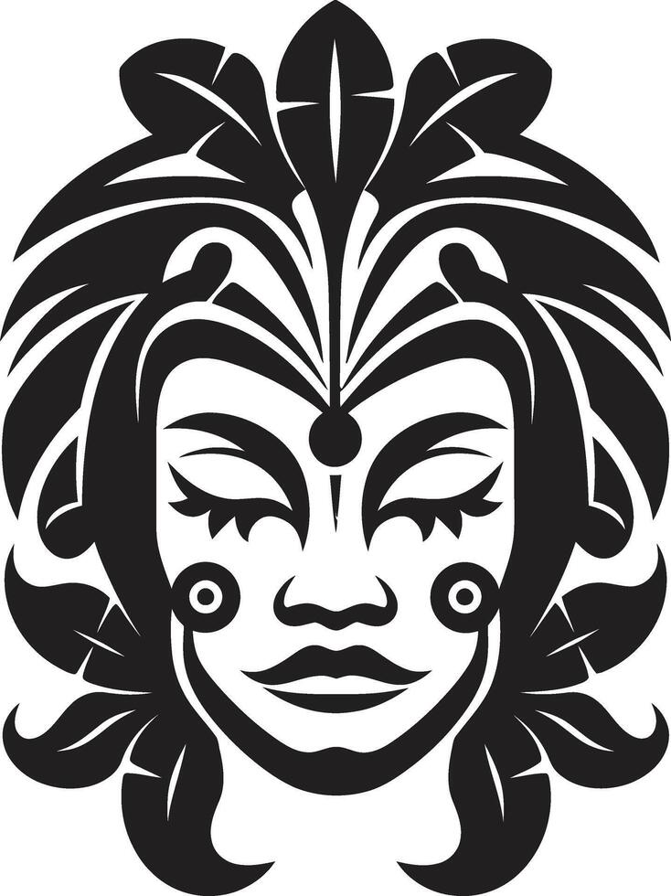 Tropical Tranquility Hawaiian Woman Graphic Element Island Pride Hawaiian Woman in Black vector