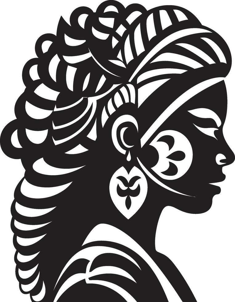 Island Goddess Hawaiian Woman Symbol Black Lava Beauty Hawaiian Woman Graphic Element vector