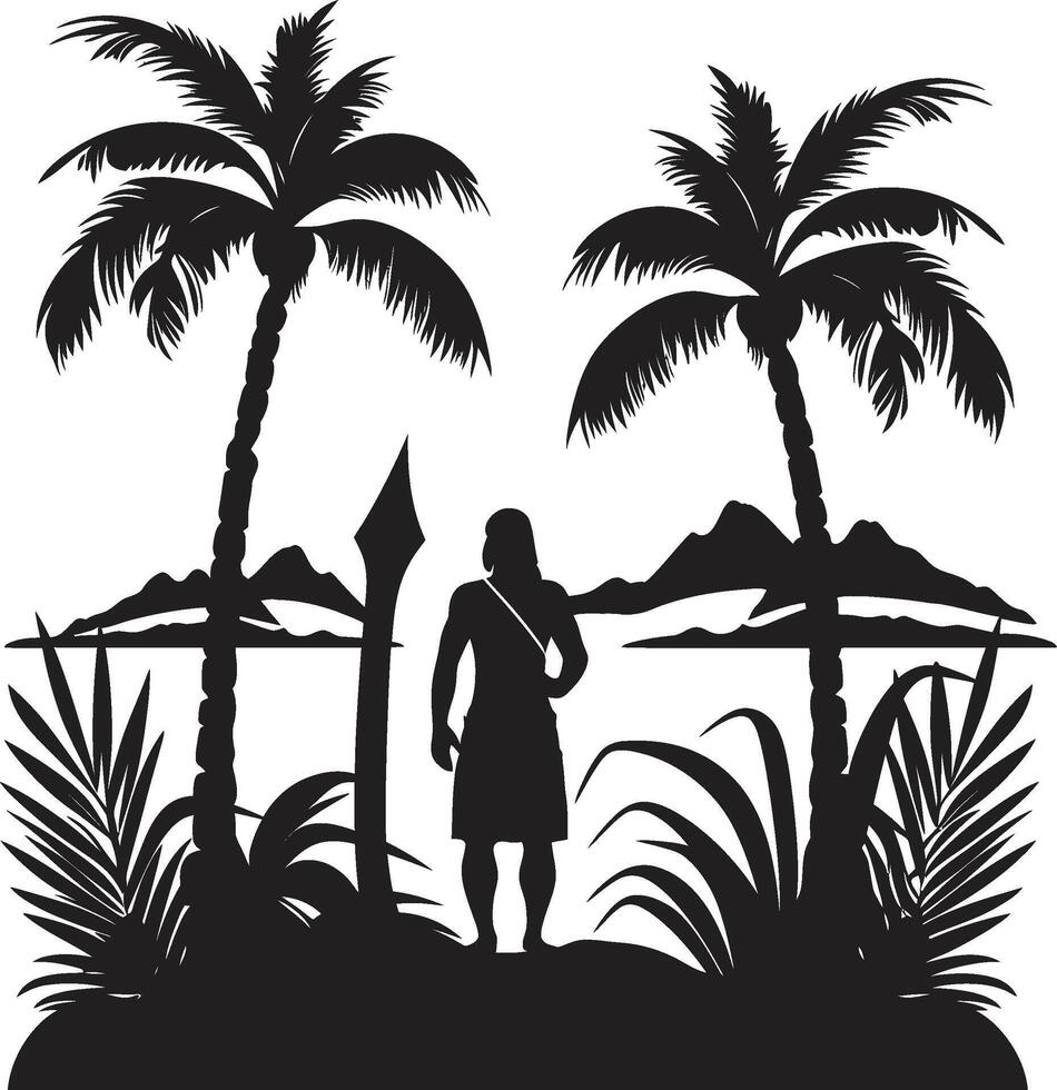 Pacific Passion Hawaiian Woman Symbol Tribal Tranquility Hawaiian Woman Graphic Element vector