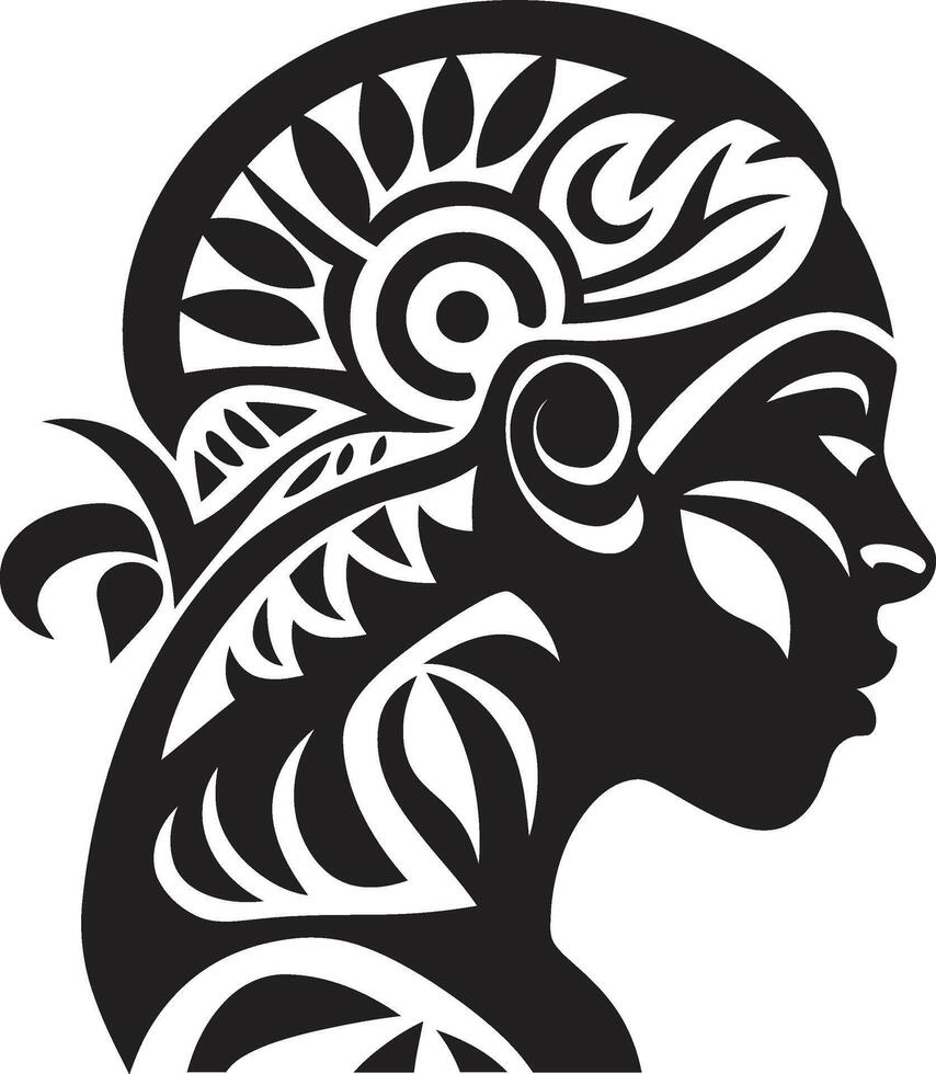 Pacific Majesty Hawaii Tribal Woman ic Island Essence Black Tribal Woman Symbol vector