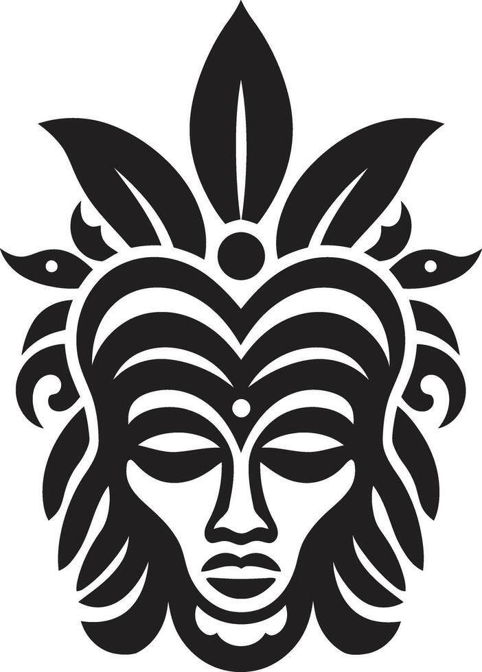 Tribal Harmony Hawaiian Woman in Black Island Goddess Hawaiian Woman Symbol vector