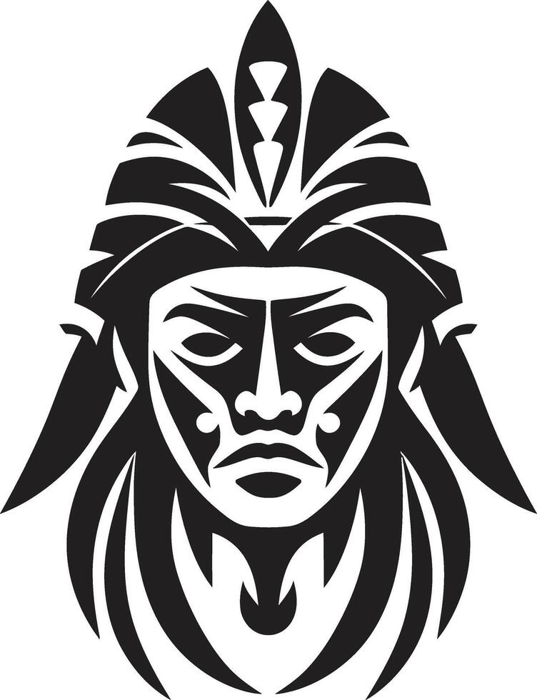 Tribal Harmony Hawaiian Woman in Black Island Goddess Hawaiian Woman Symbol vector