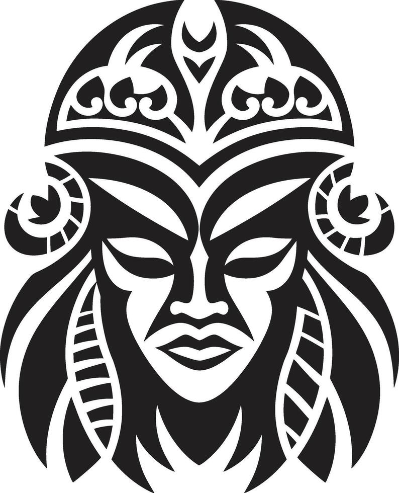 Island Charm Tribal Woman in Black Polynesian Pride Hawaiian Woman Symbol vector