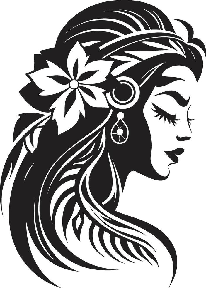Tribal Unity Black Hawaii Tribal Woman Tiki Temptress Tribal Woman Silhouette vector