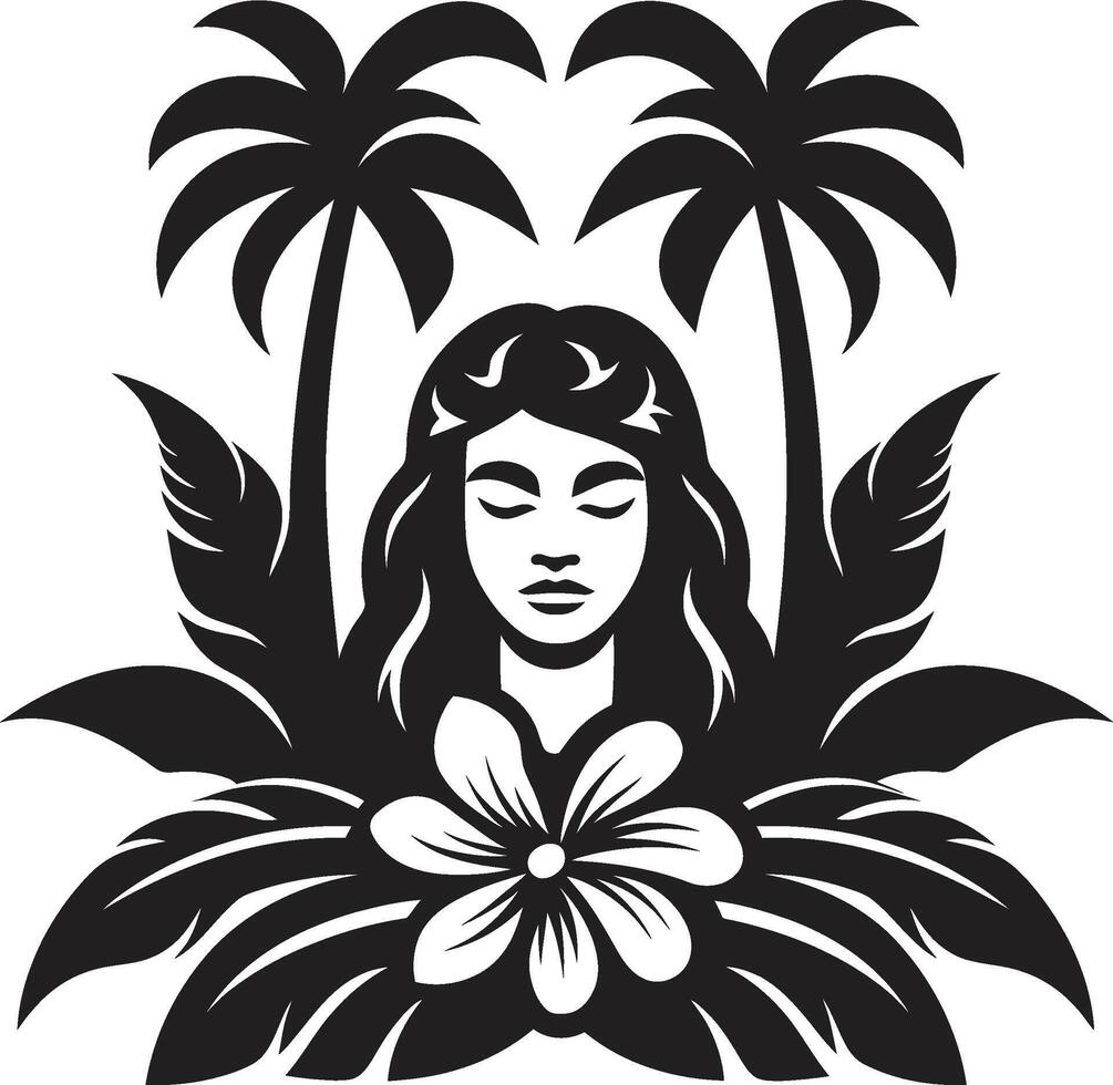 Oceanic Majesty Black Tribal Woman Polynesian Pride Tribal Woman Silhouette vector