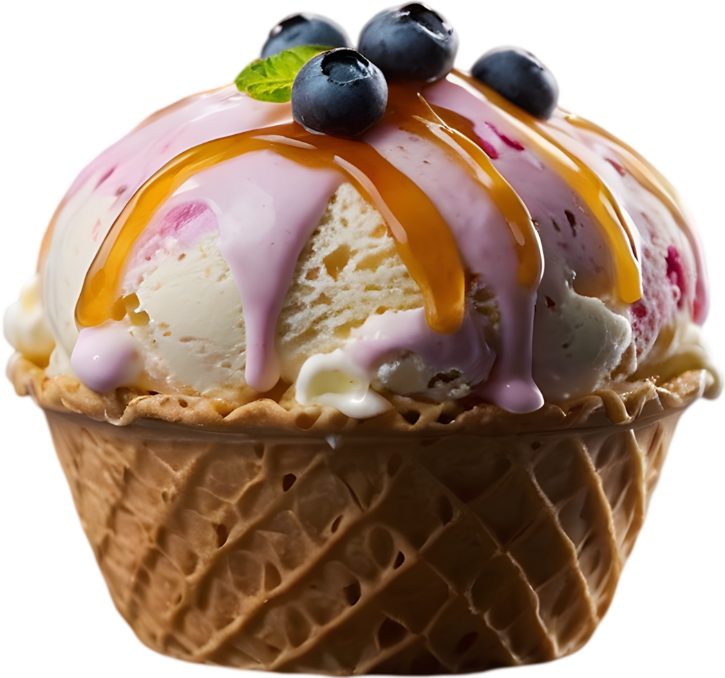 Indulge in creamy, delicious ice cream for a heavenly experience. AI-generated. png