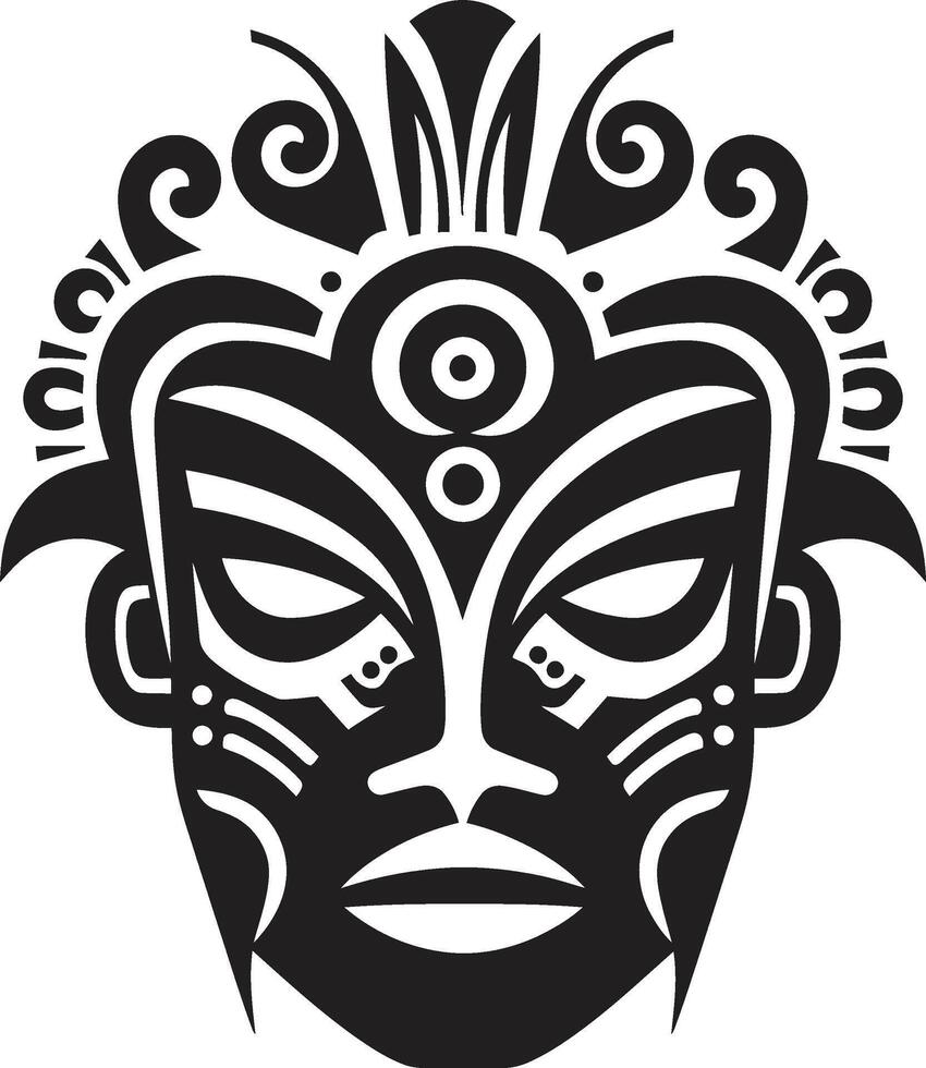 Island Majesty Tribal Woman ic Oceanic Elegance Black Hawaii Tribal Woman Element vector