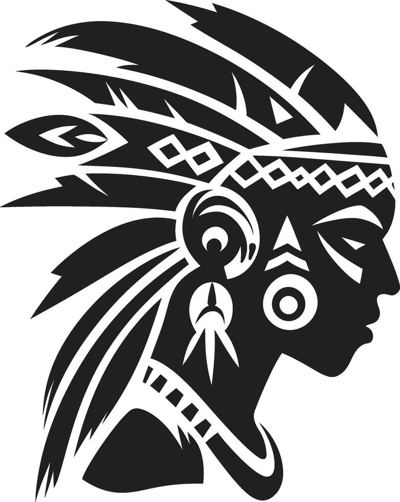 Oceanic Pride Tribal Woman Symbol Island Majesty Black Tribal Woman Graphic vector