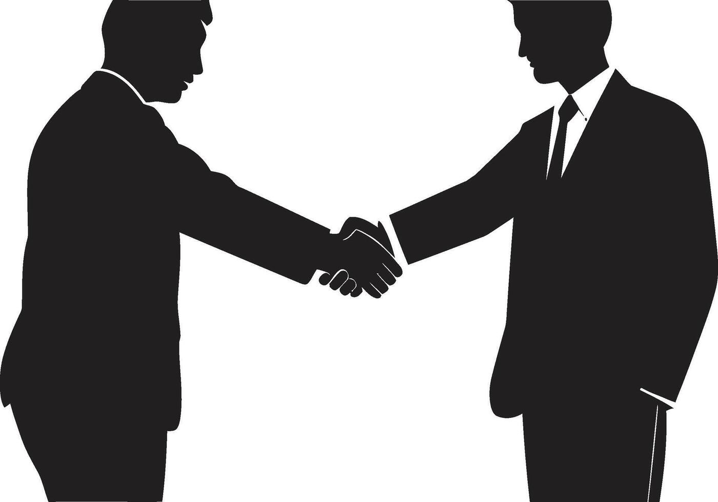 Mutual Accord Black Handshake Graphic Element Inked Partnership Handshake Icon Design vector