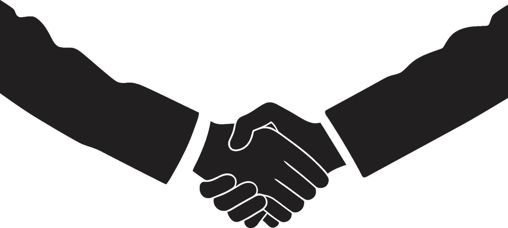 Concordance Harmony Handshake Graphic Element Alliance Unity Black Handshake Symbol vector