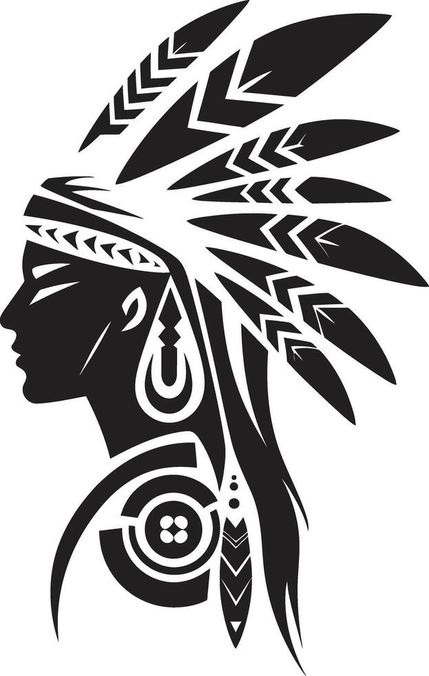 Island Elegance Black Tribal Woman Graphic Tribal Tranquility Hawaii Woman vector