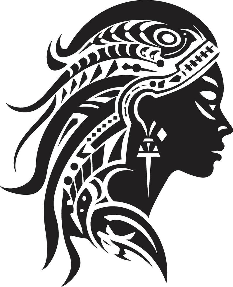 Pacific Tranquility Tribal Woman Symbol Island Pride Black Hawaiian Woman Graphic vector