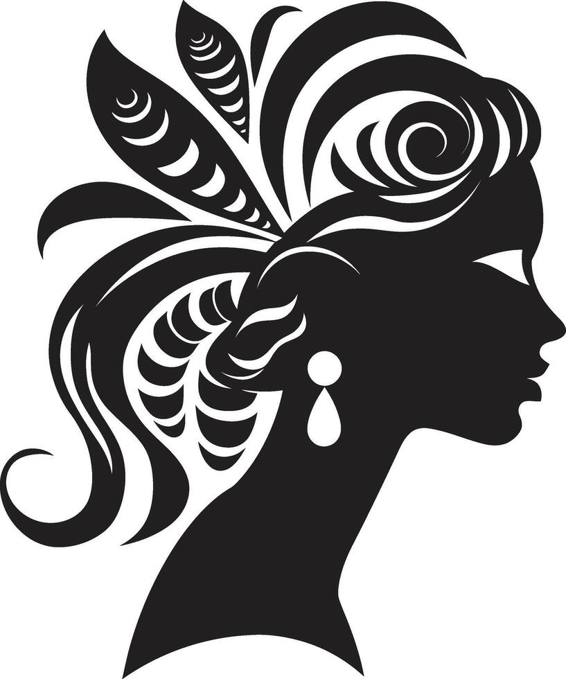 Tribal Pride Black Tribal Woman Tiki Harmony Tribal Woman Silhouette vector