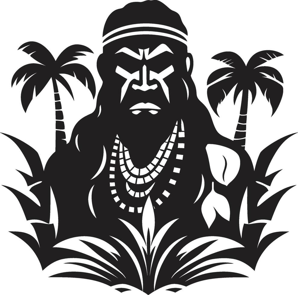 Pacific Beauty Hawaiian Woman in Black Tribal Legacy Hawaiian Woman Symbol vector