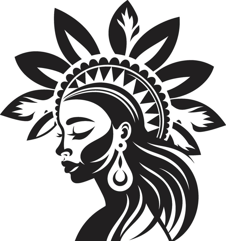 Tropic Majesty Tribal Woman Symbol Island Legacy Black Tribal Woman Graphic vector