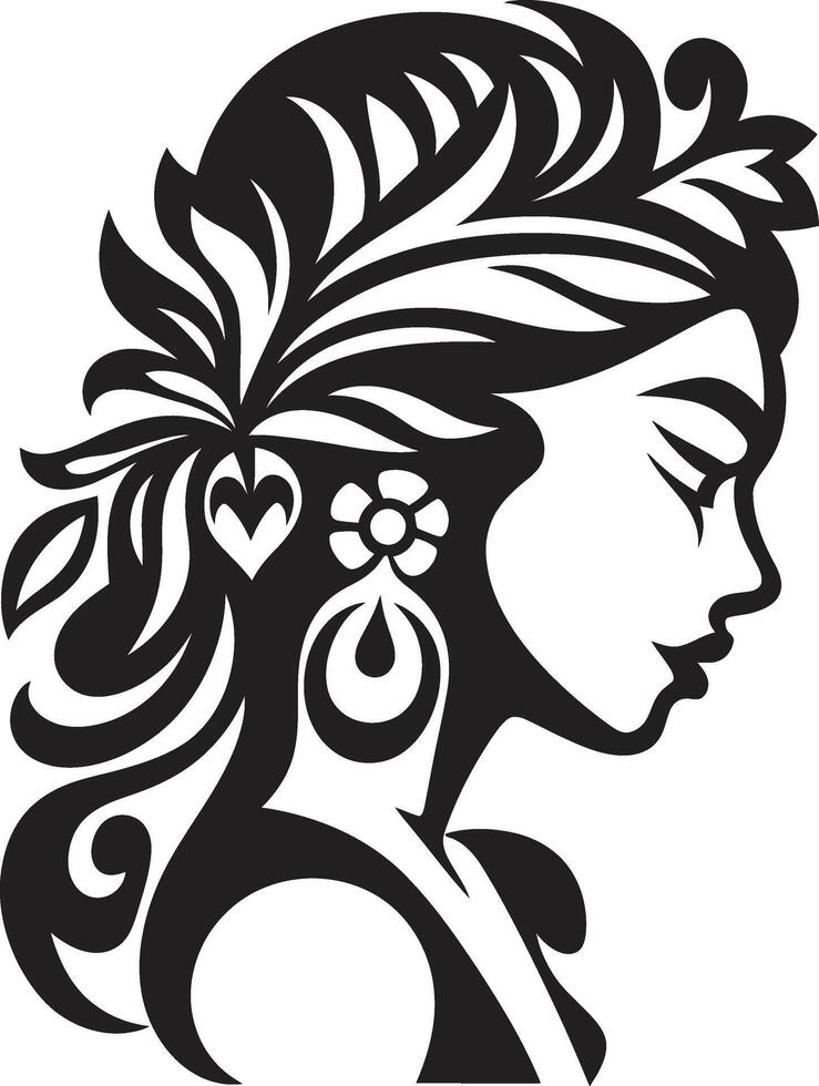 Island Tranquility Hawaiian Tribal Woman Symbol Tribal Pride Black Tribal Woman vector