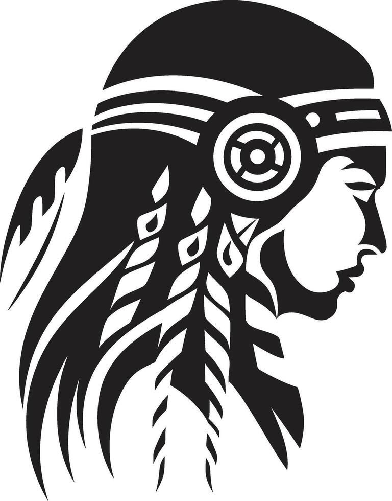 Tribal Beauty Black Hawaii Woman Island Majesty Tribal Woman Symbol vector