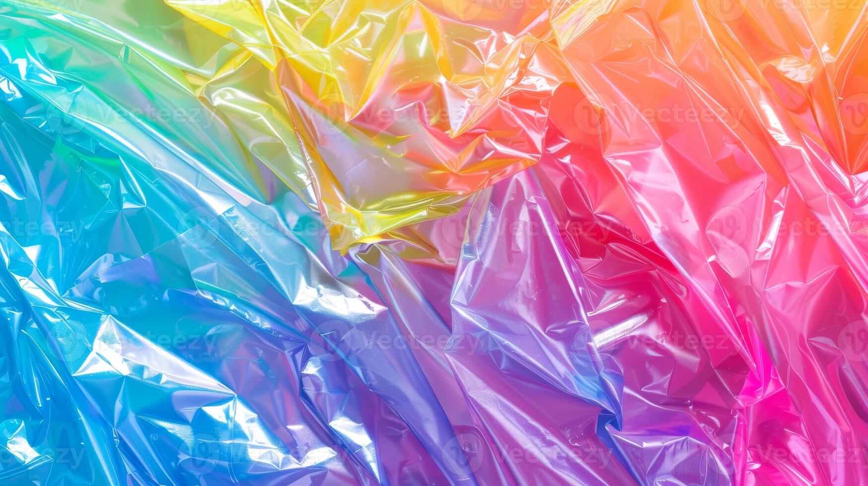 Colorful Wrinkled Plastic Texture Background with Rainbow Gradient Effect photo