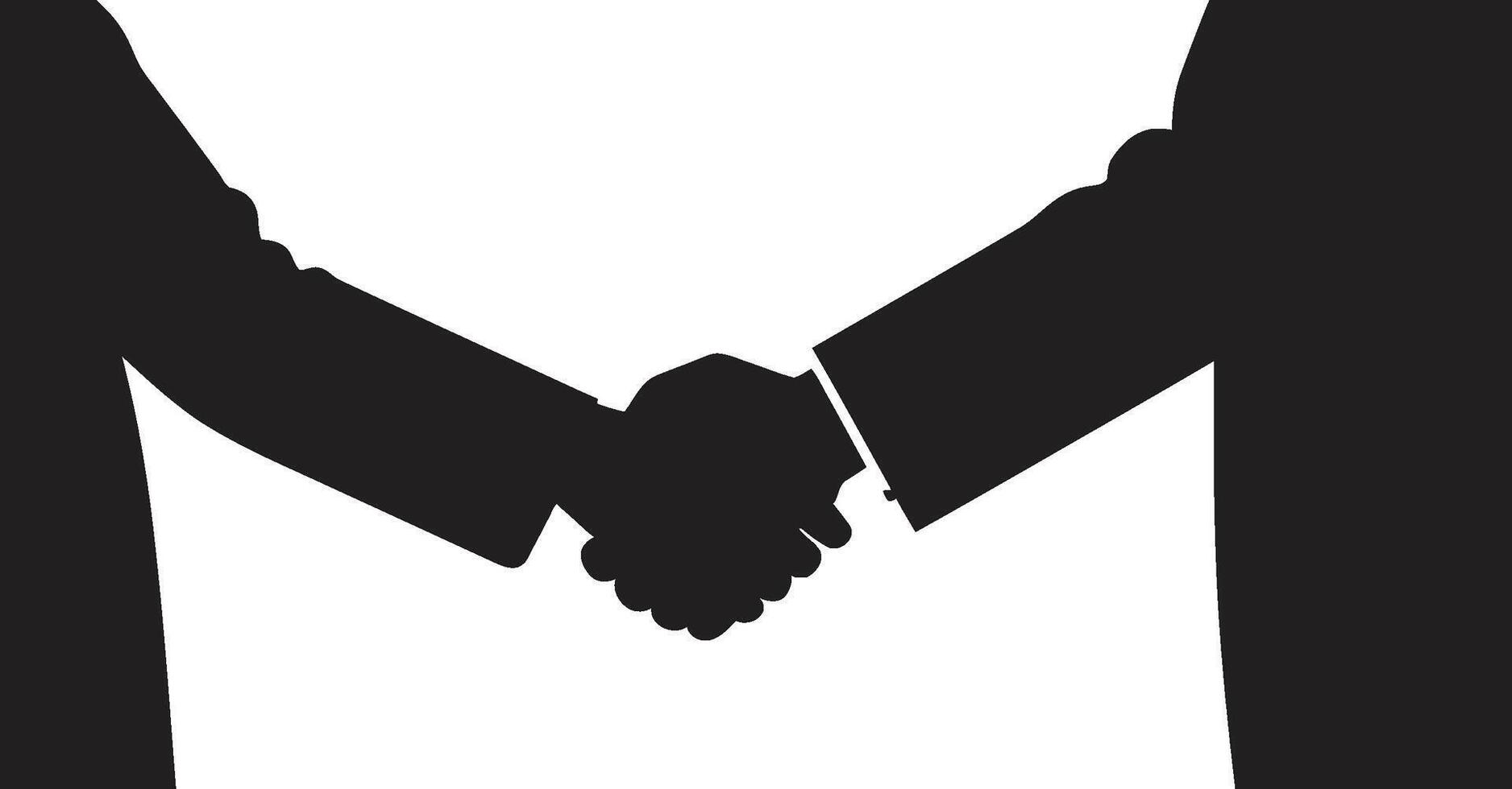 Monochrome Concord Iconic Handshake Design in Black Mutual Respect Black Handshake Graphic Element vector