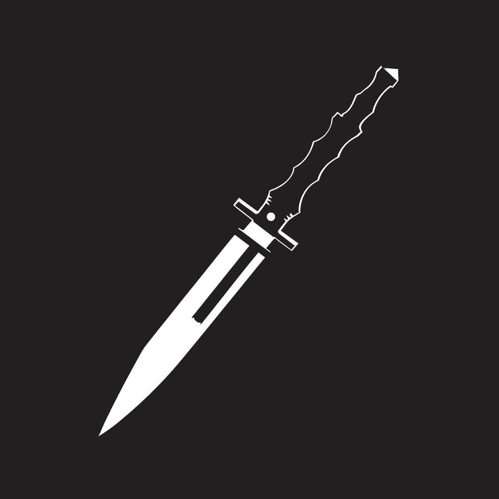 Gothic Guardian Sophisticated Combat Knife Midnight Marauder Minimalistic Black Knife Graphic vector