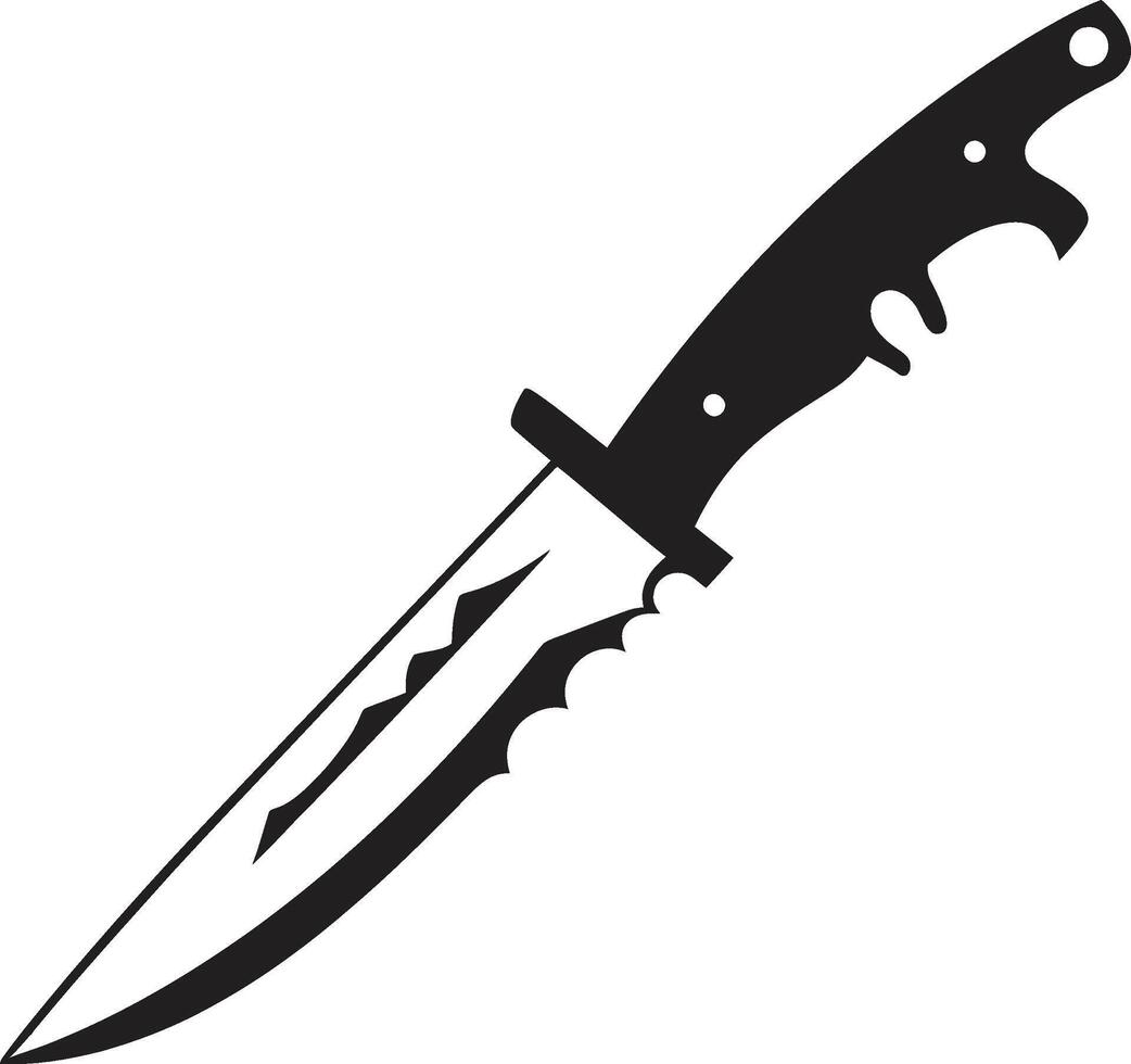 Mystic Maneuver Intriguing Blade Graphic Ebony Enigma Refined Black Knife Design vector