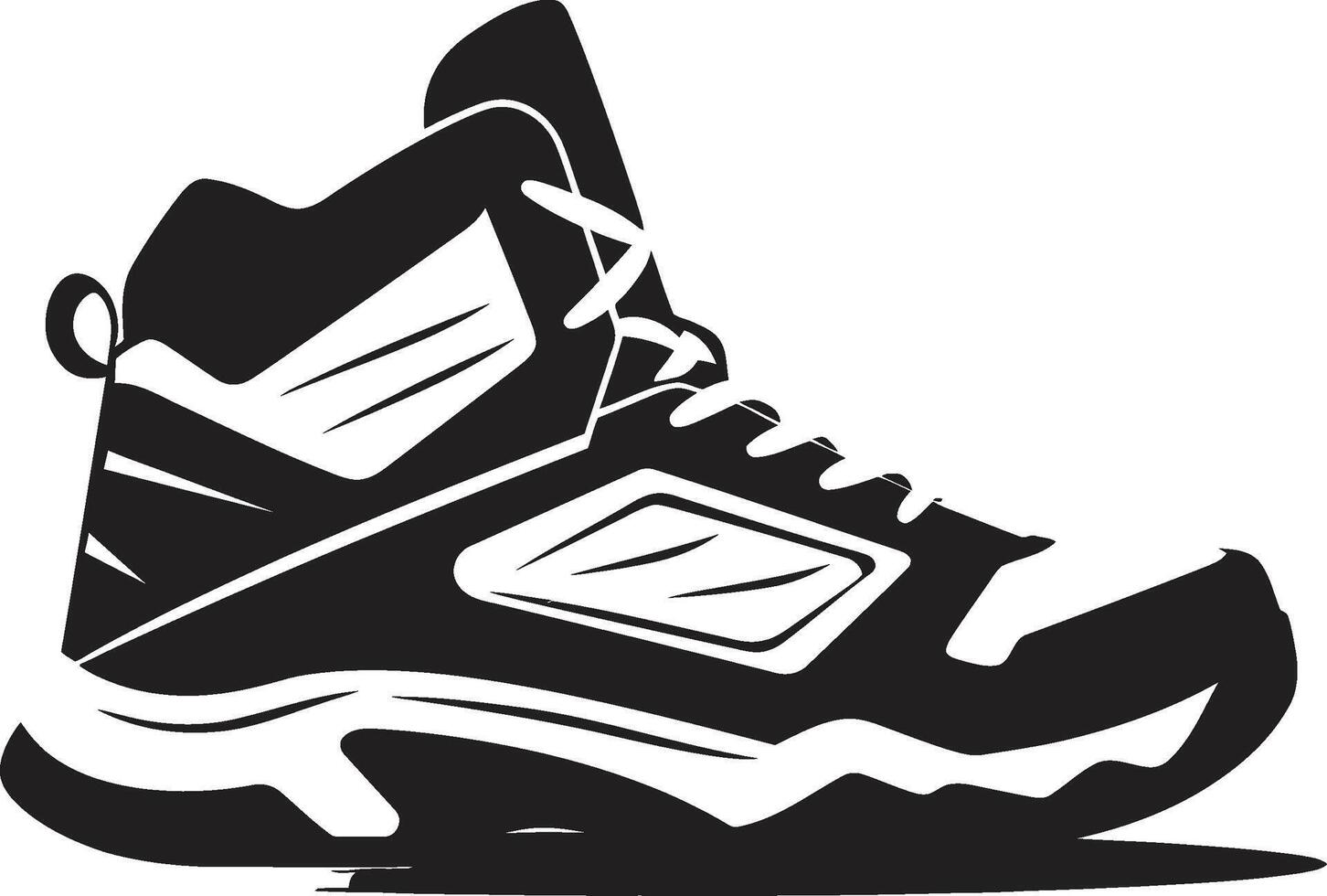 Shadow Stride Elegant Black Shoe Ink Impact Contemporary Sports Shoe Design vector