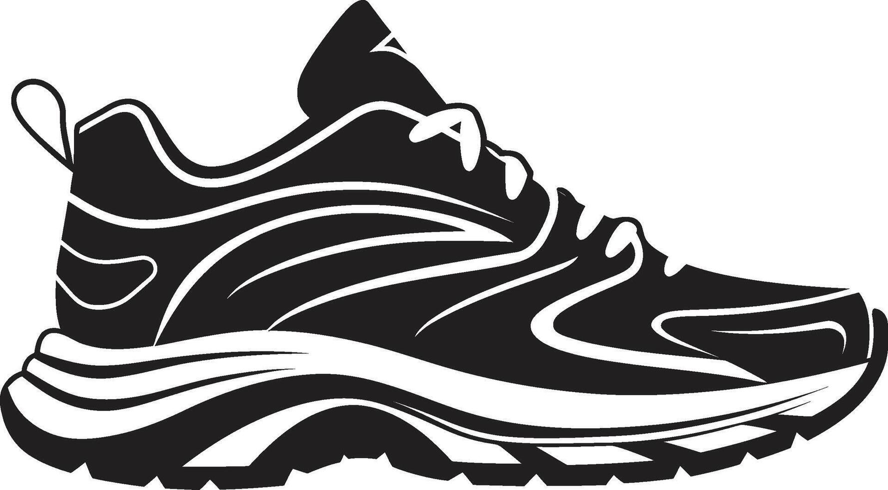 Midnight Mover Elegant Sports Shoe Graphic Ink Innovator Contemporary Black Shoe vector
