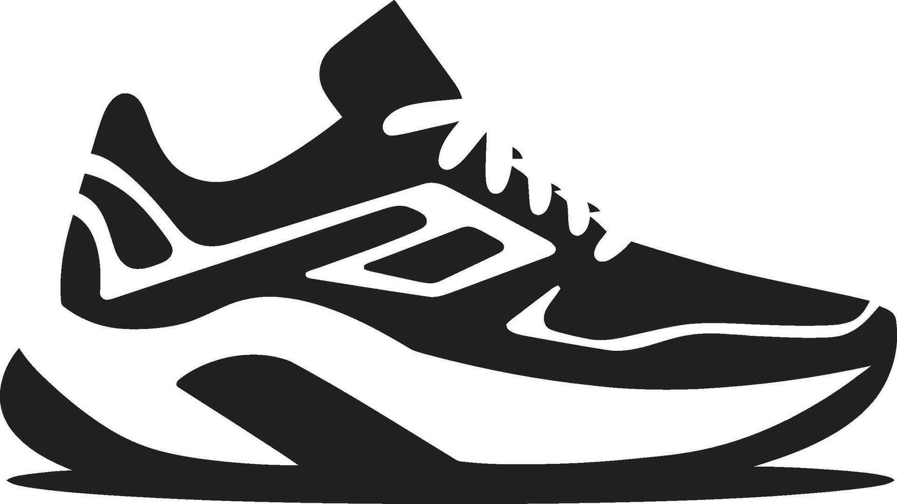 Chic Athletic Chic Modern Shoe Graphic Noir Runner Stylish Abstract Sports Shoe Element vector